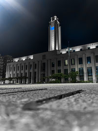 Building against sky at night