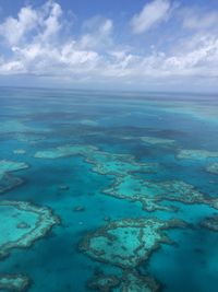 Aerial view of sea against sky