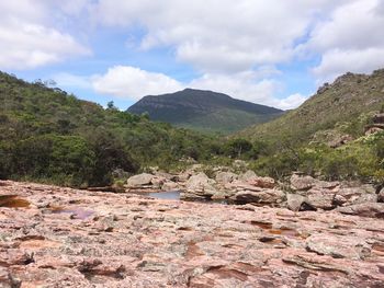 Scenic view of mountains against sky