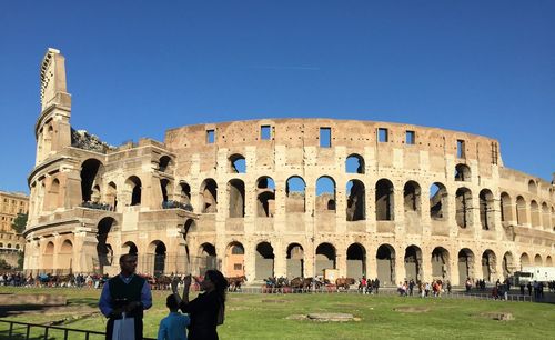 Tourists in front of fort