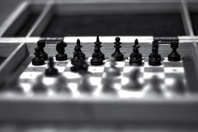 Close-up of chess pieces