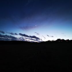 Scenic view of silhouette landscape against sky at sunset