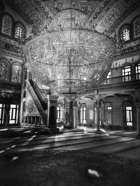 Interior of illuminated building