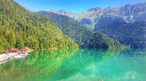 Scenic view of lake against mountains