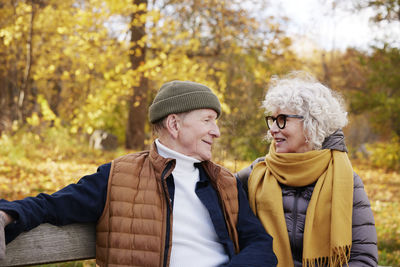 Senior couple resting in park