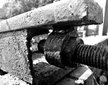 Close-up of rusty pipe