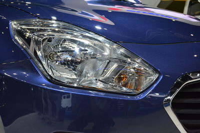 High angle view of illuminated car at night