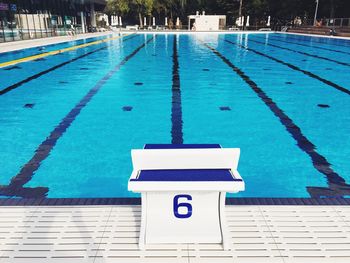 High angle view of swimming pool