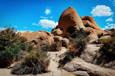 View of rock formation against sky