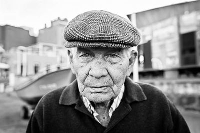 Portrait of man wearing hat