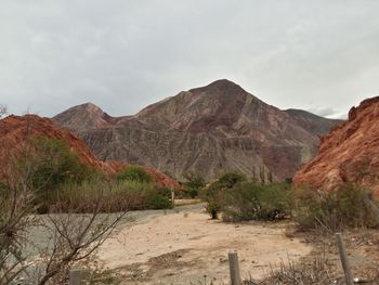 Scenic view of rocky mountains against sky