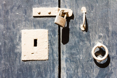 Close-up of closed old door