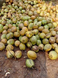 High angle view of fruits for sale at market stall