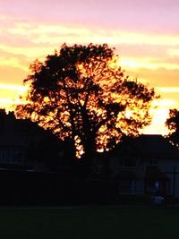 Built structure at sunset