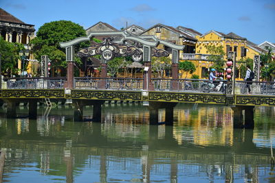 Reflection of building in lake