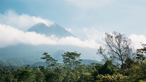 Scenic view of volcano against sky