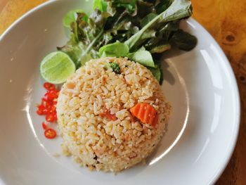 Close-up of meal served in plate