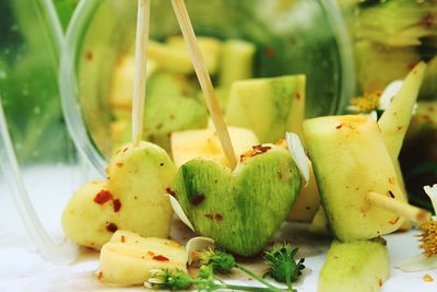 Close-up of fruits on table