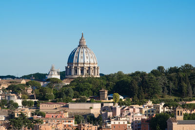 View of cathedral against clear blue sky