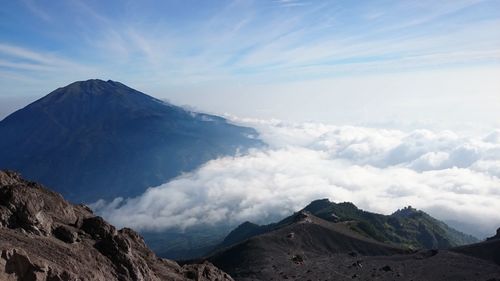 Views of the merbabu mountains