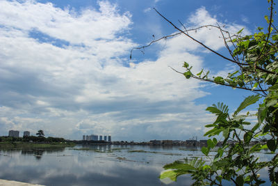 Scenic view of river against sky