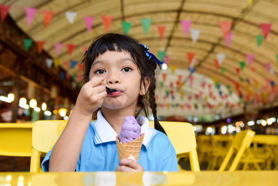 Girl eating ice cream