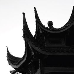 Low angle view of roof against clear sky