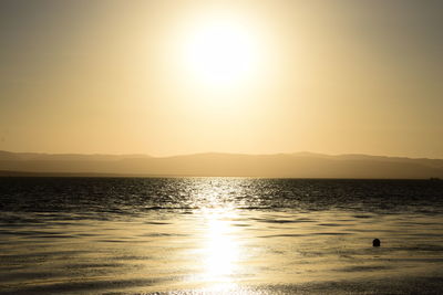 Scenic view of sea during sunset