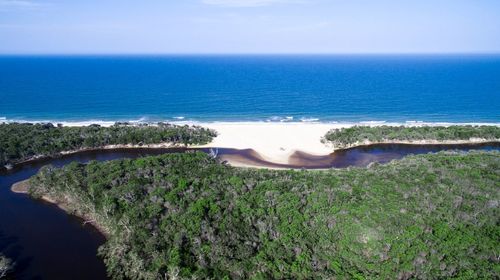 High angle view of beach