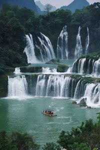 Scenic view of waterfall