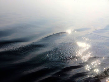 Close-up of water on beach against sky