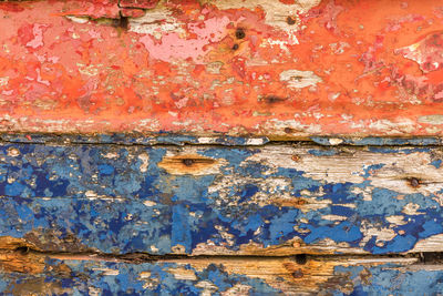 Close-up of graffiti on metal wall