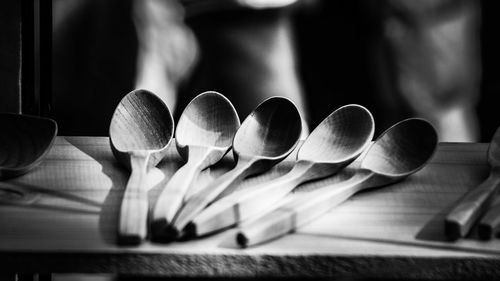 Close-up of papers on table