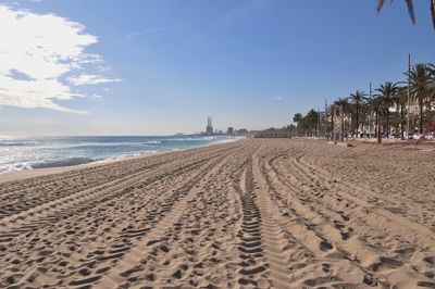 Scenic view of beach against sky