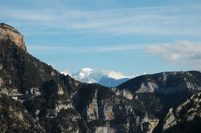 Scenic view of mountains against sky