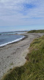 Scenic view of beach against sky