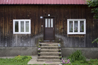 Wooden door of house