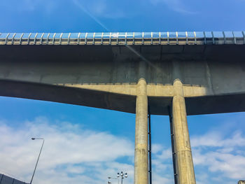 Low angle view of bridge against sky