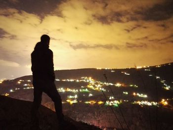 Silhouette of man at sunset