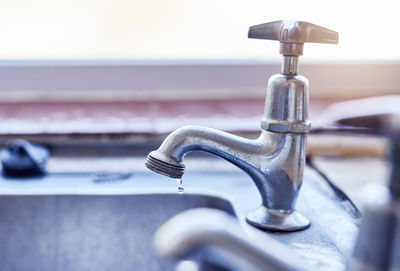 Close-up of faucet