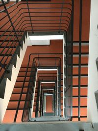 Directly below shot of spiral staircase in building