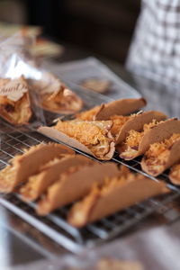 Close-up of food on table