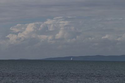 Scenic view of sea and cloudy sky