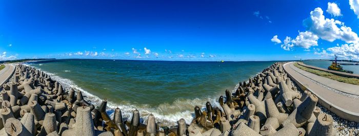 Panoramic view of sea against sky