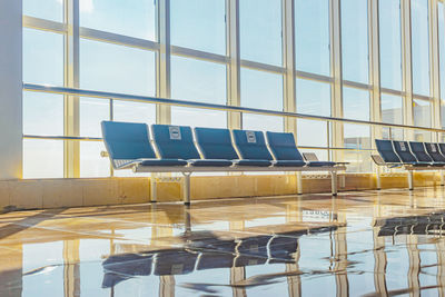 View of chairs at airport