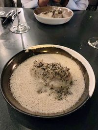 High angle view of food on table