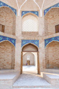 Tashkent, uzbekistan. december 2020. the main entrance of barak khan madrasah