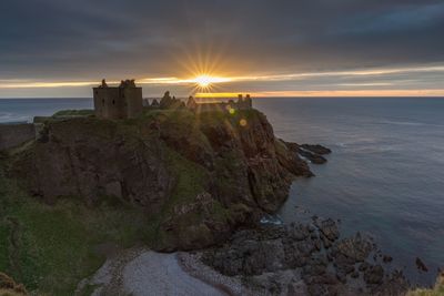 Scenic view of sunset over sea