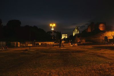 View of illuminated street light