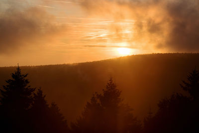 Scenic view of sunset over landscape